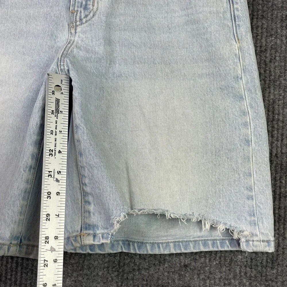 Flying Monkey Jort Shorts Womens 28 Light Blue Denim Raw Hem High Rise BY4769
